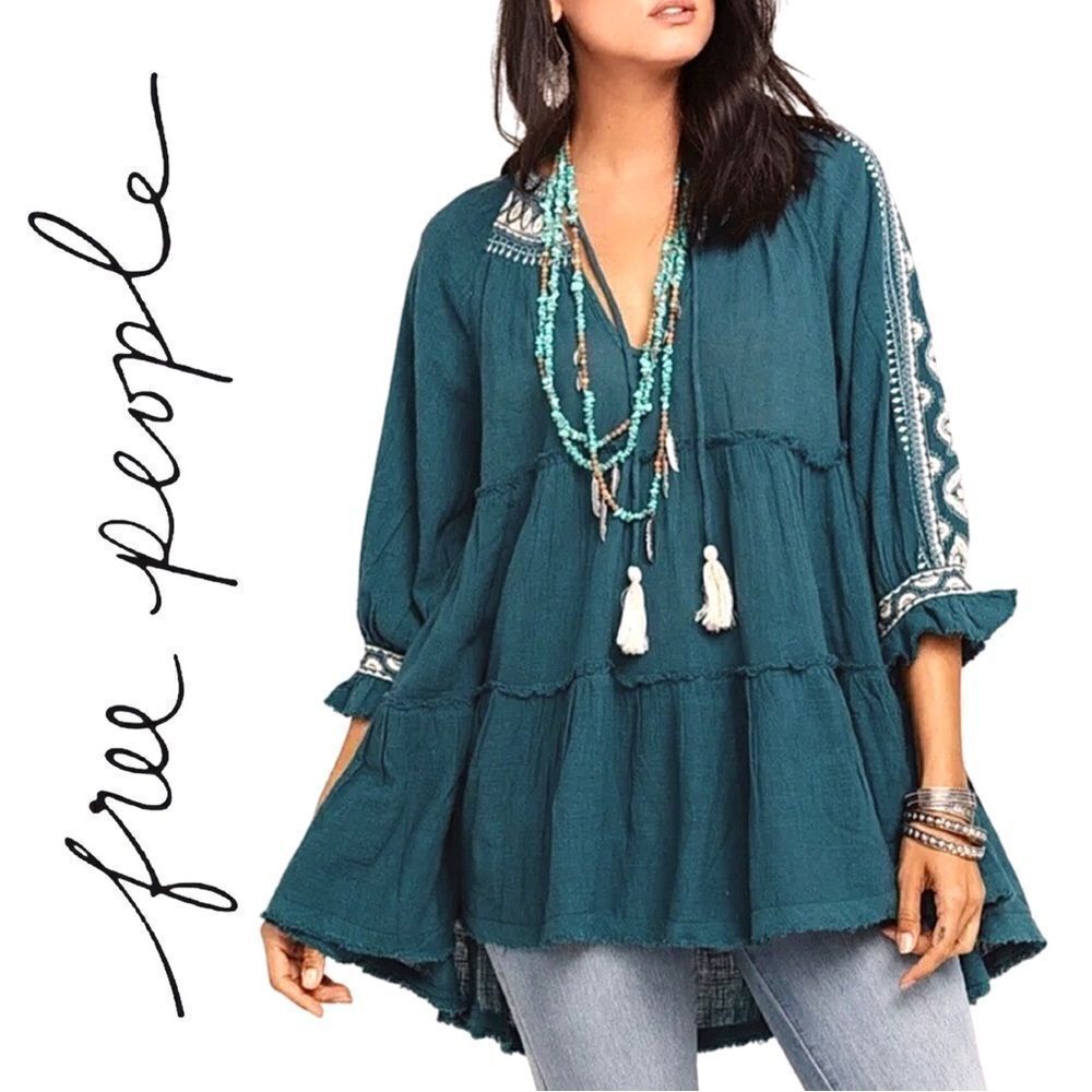 NWT Free People Dreamweaver Embroidered Tunic